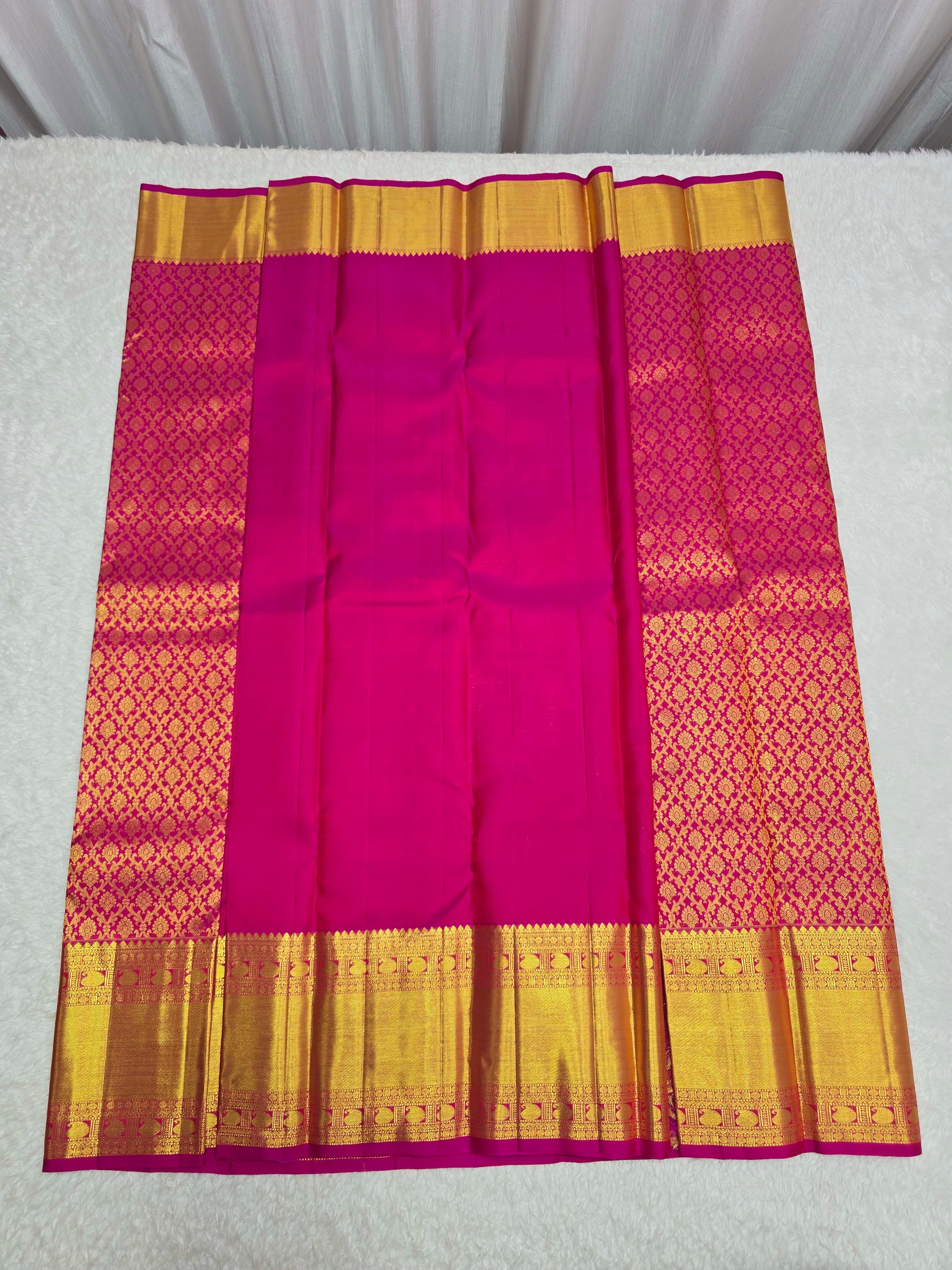 Handloom Darkpink Silk Saree thumbnail 6