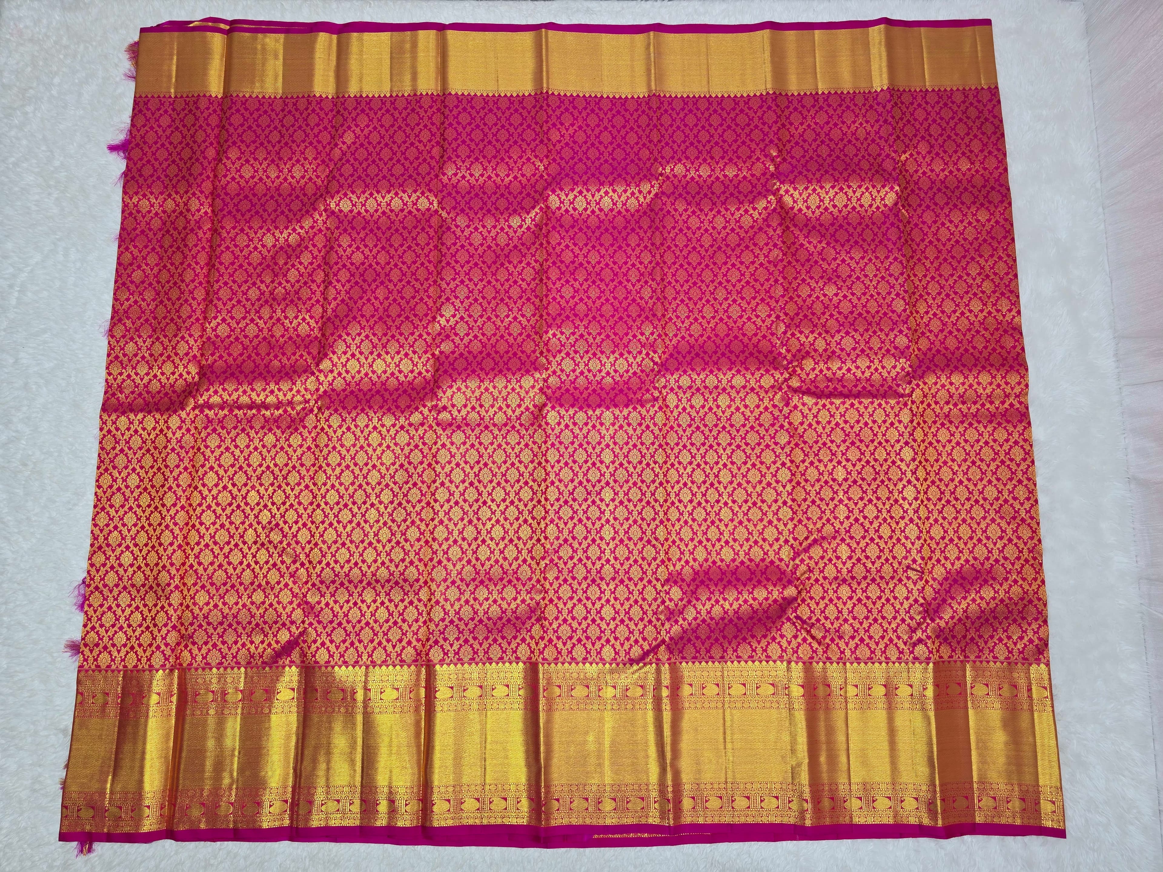 Handloom Darkpink Silk Saree thumbnail 2