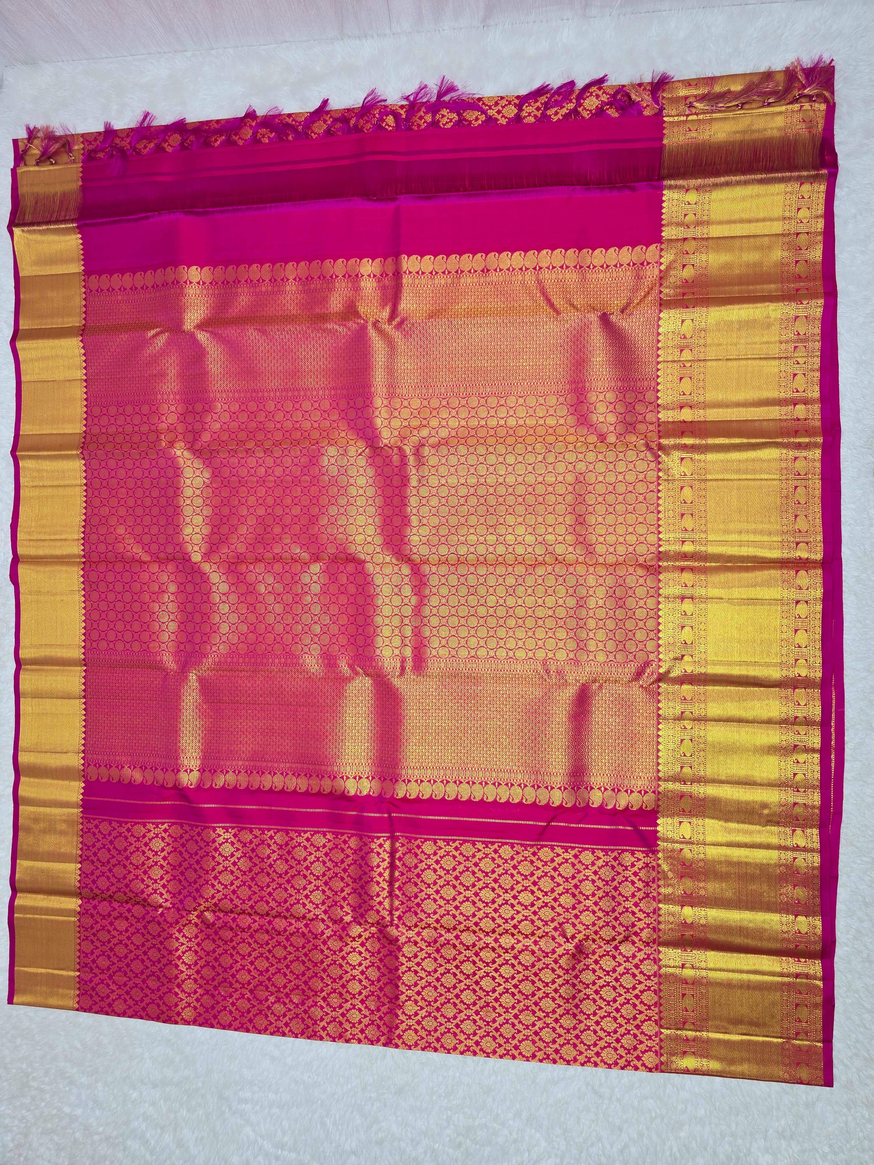 Handloom Darkpink Silk Saree thumbnail 3