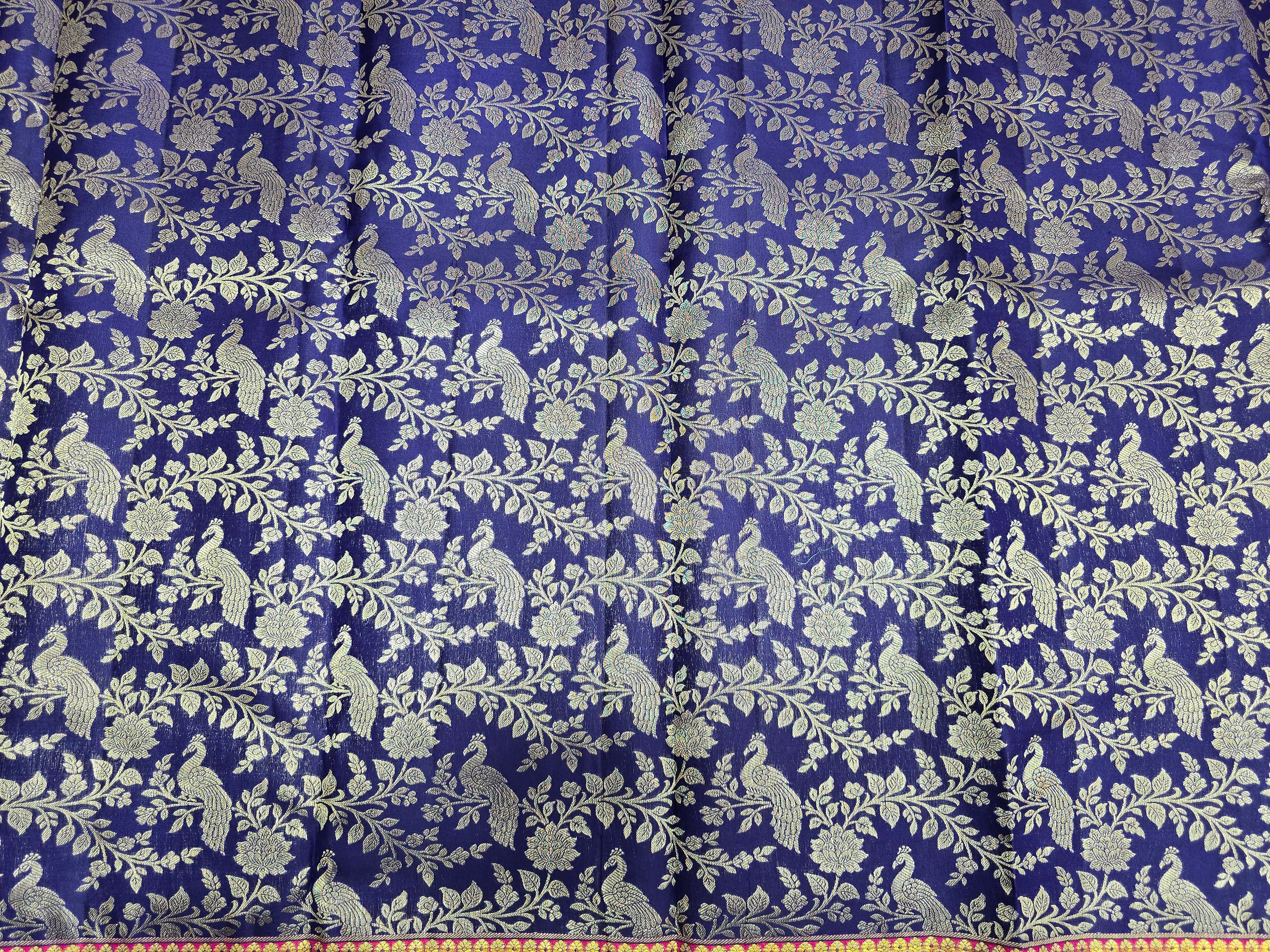 Handloom Navyblue Silk Saree thumbnail 4