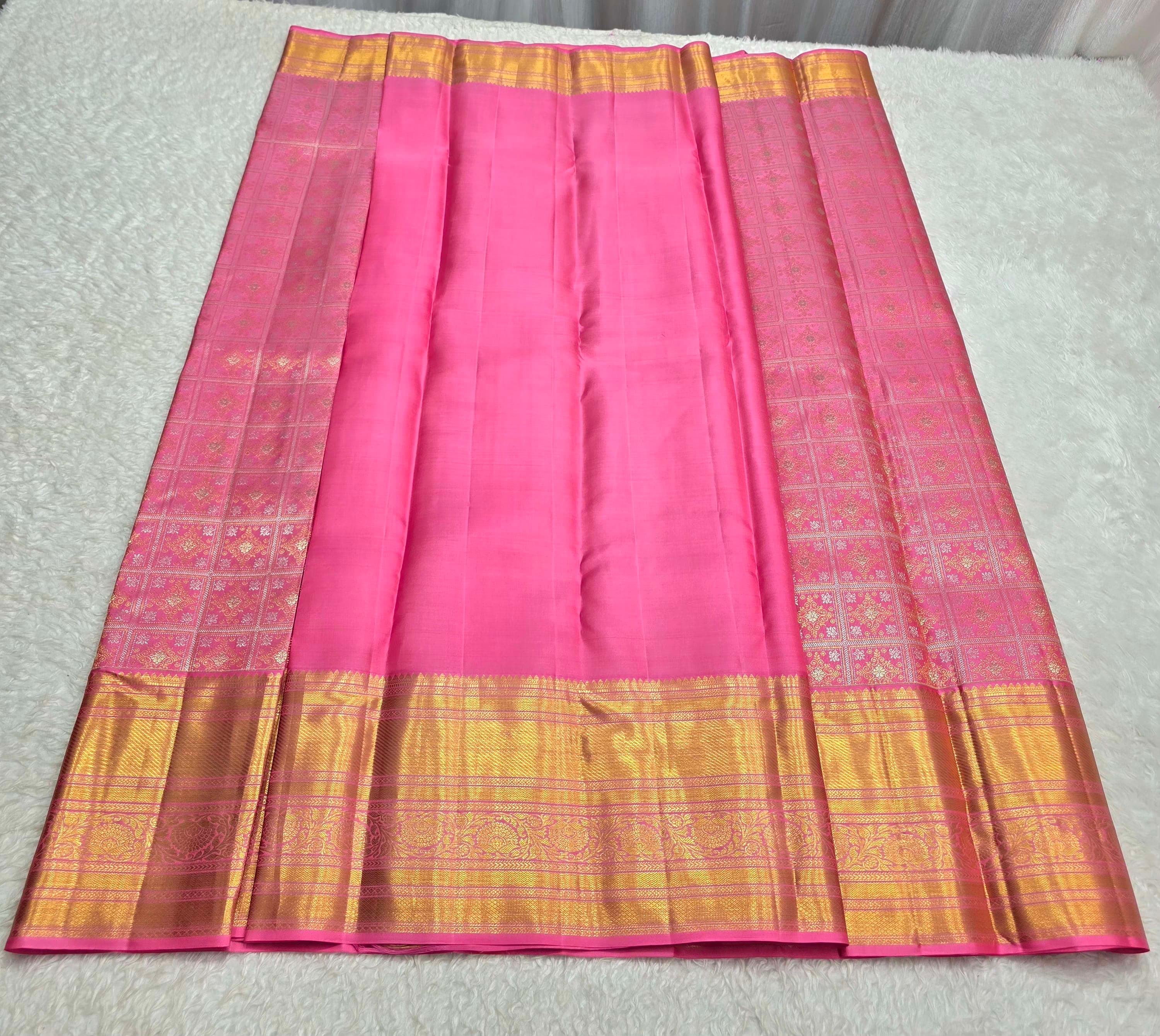 Handloom Baby Pink Silk Saree thumbnail 6