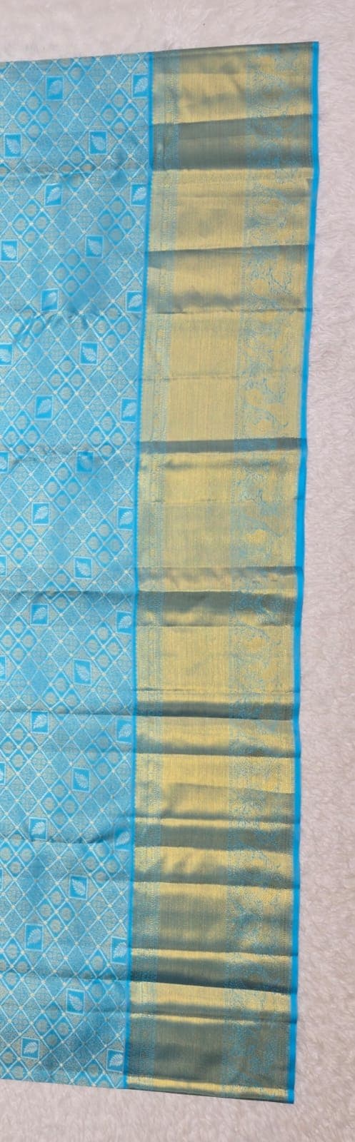Handloom Skyblue Silk Saree thumbnail 5