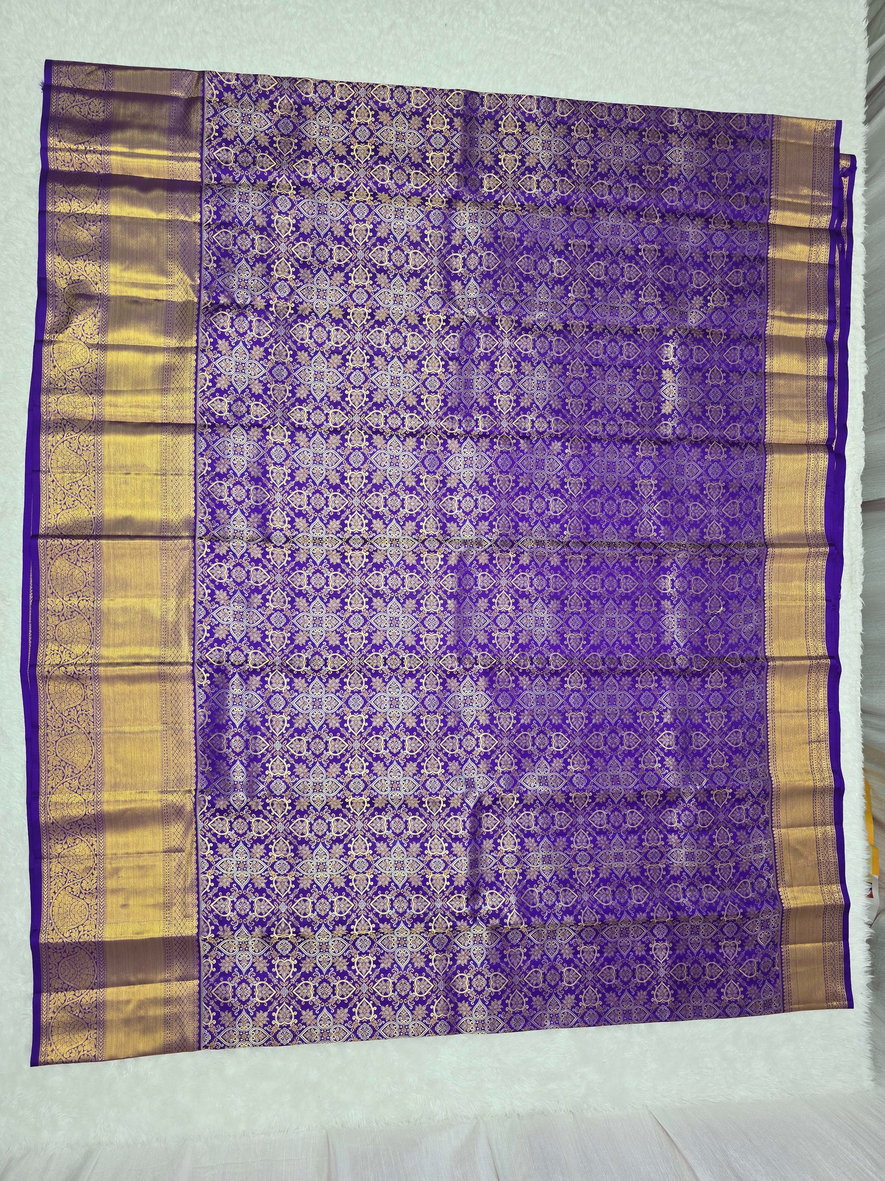 Handloom Voilet Silk Saree - View 1