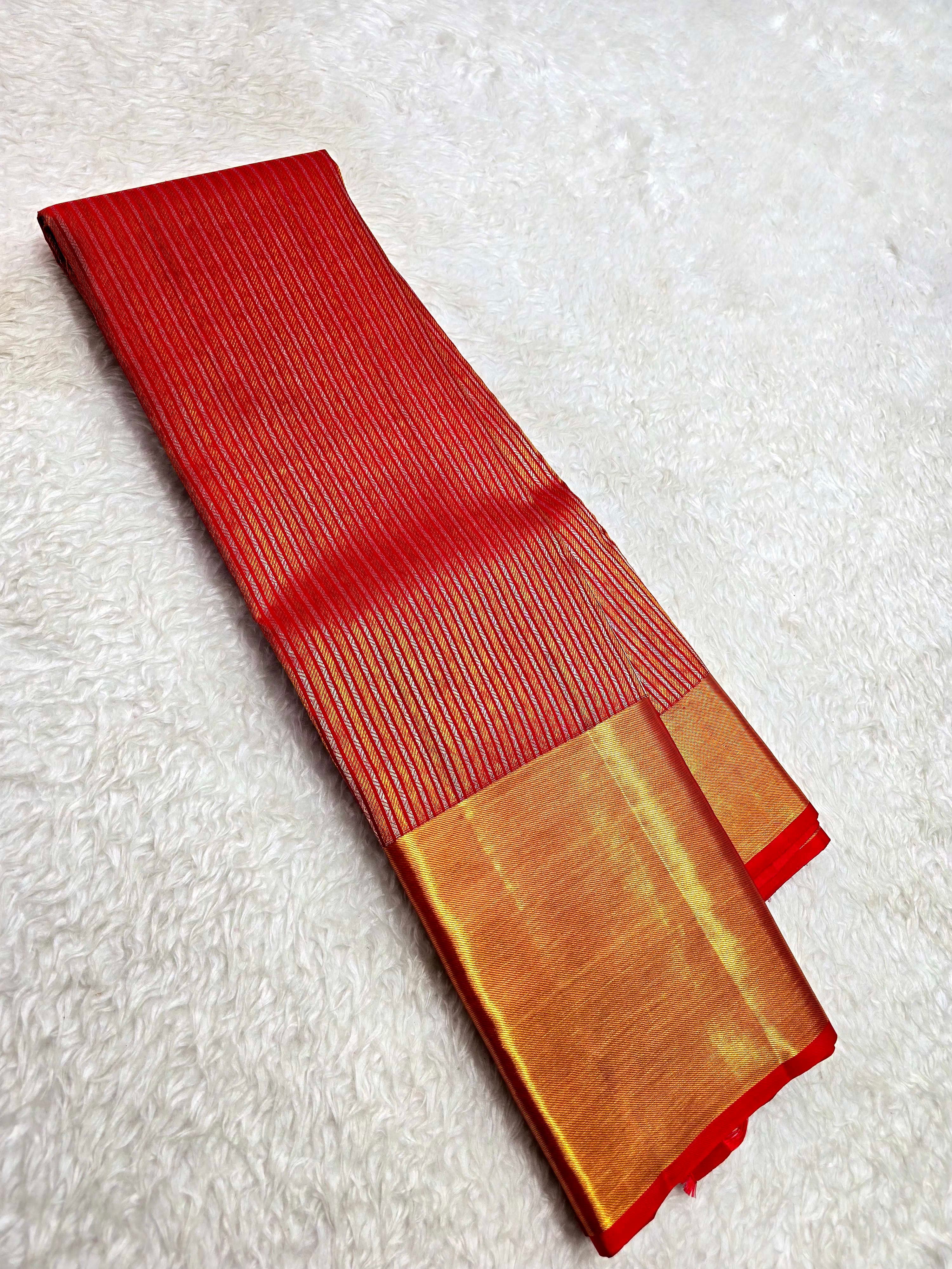 Handloom Chilli Red Silk Saree - View 1