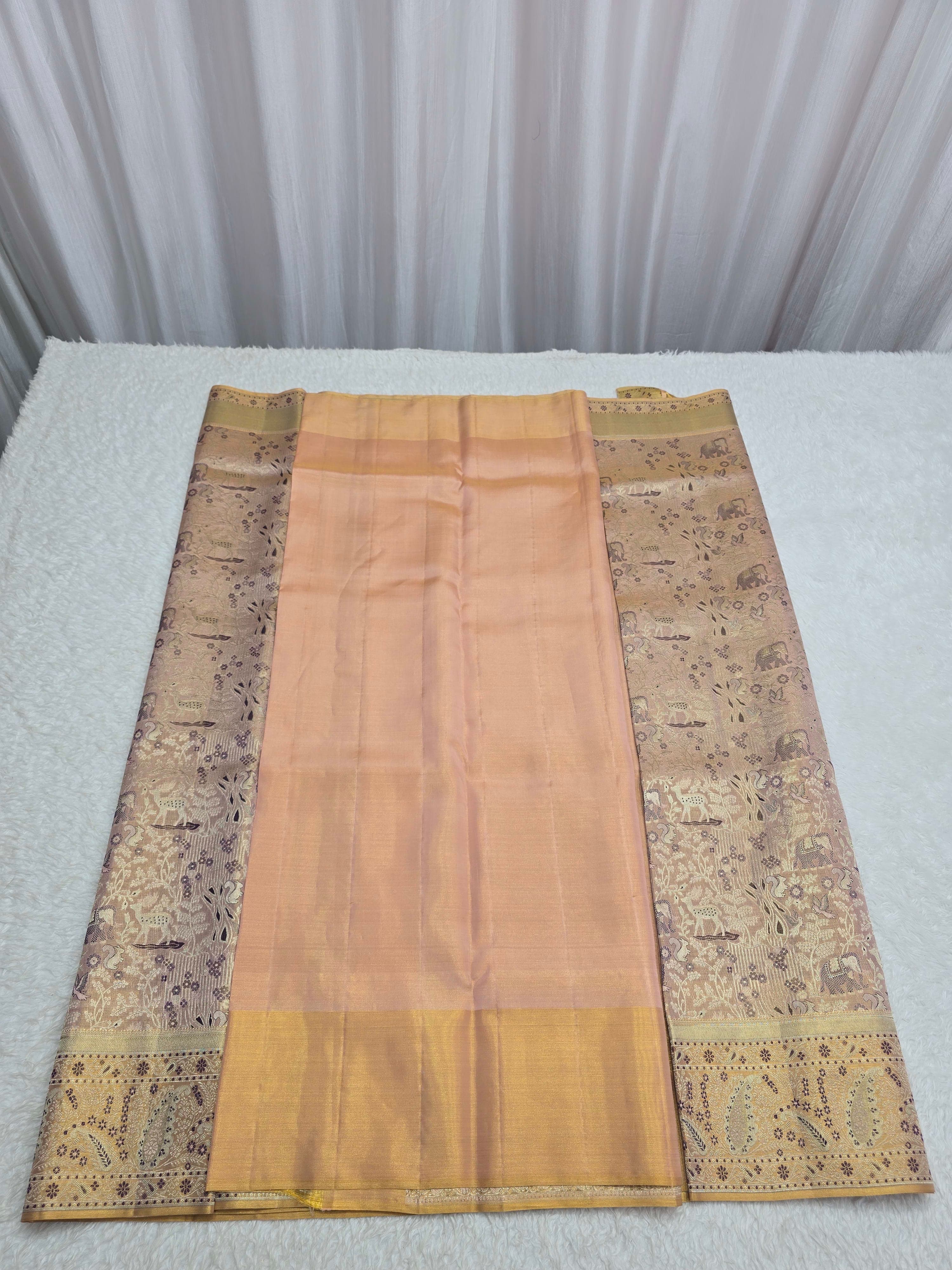 Handloom Light Lavender Silk Saree thumbnail 6