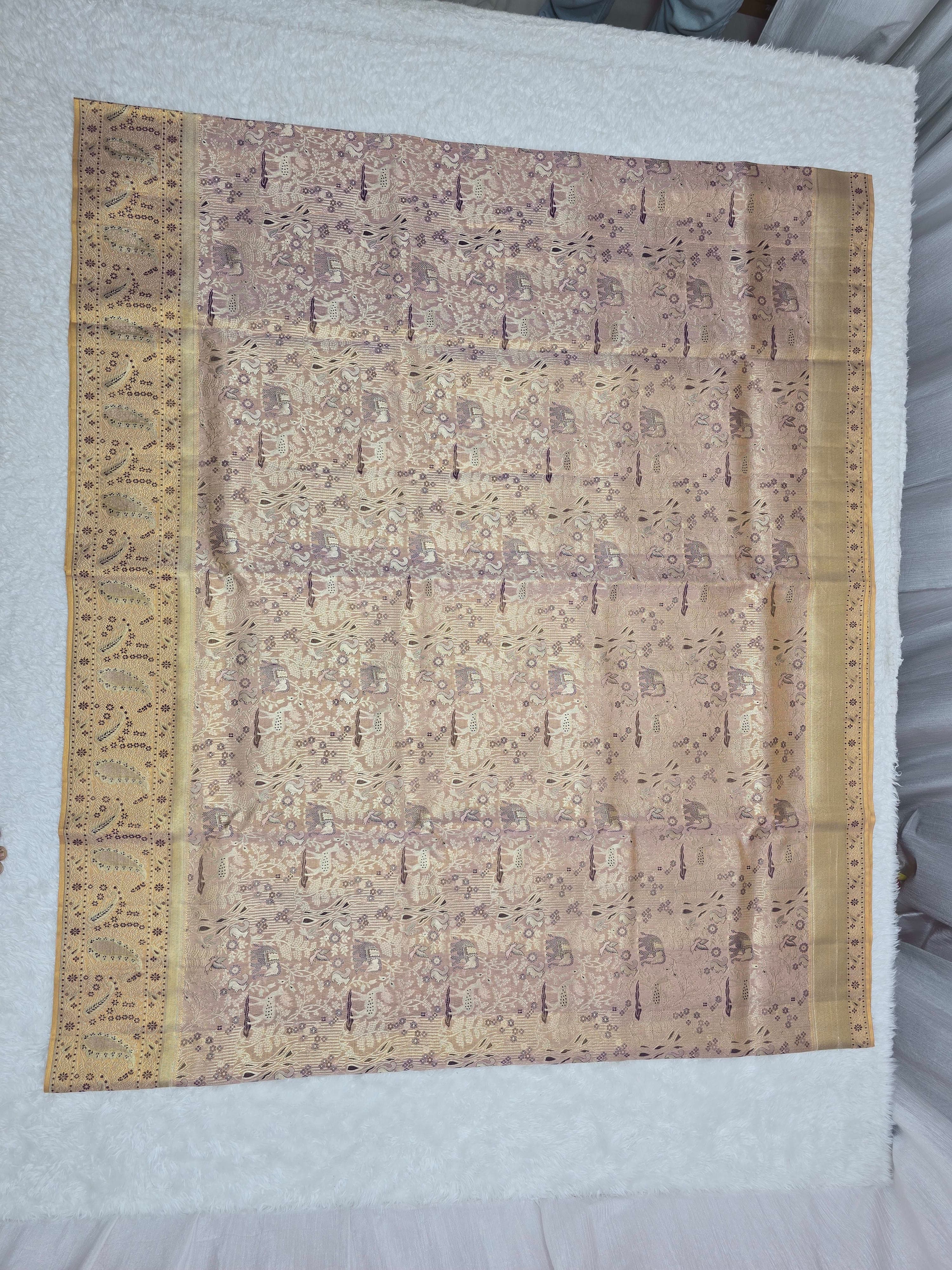 Handloom Light Lavender Silk Saree thumbnail 2