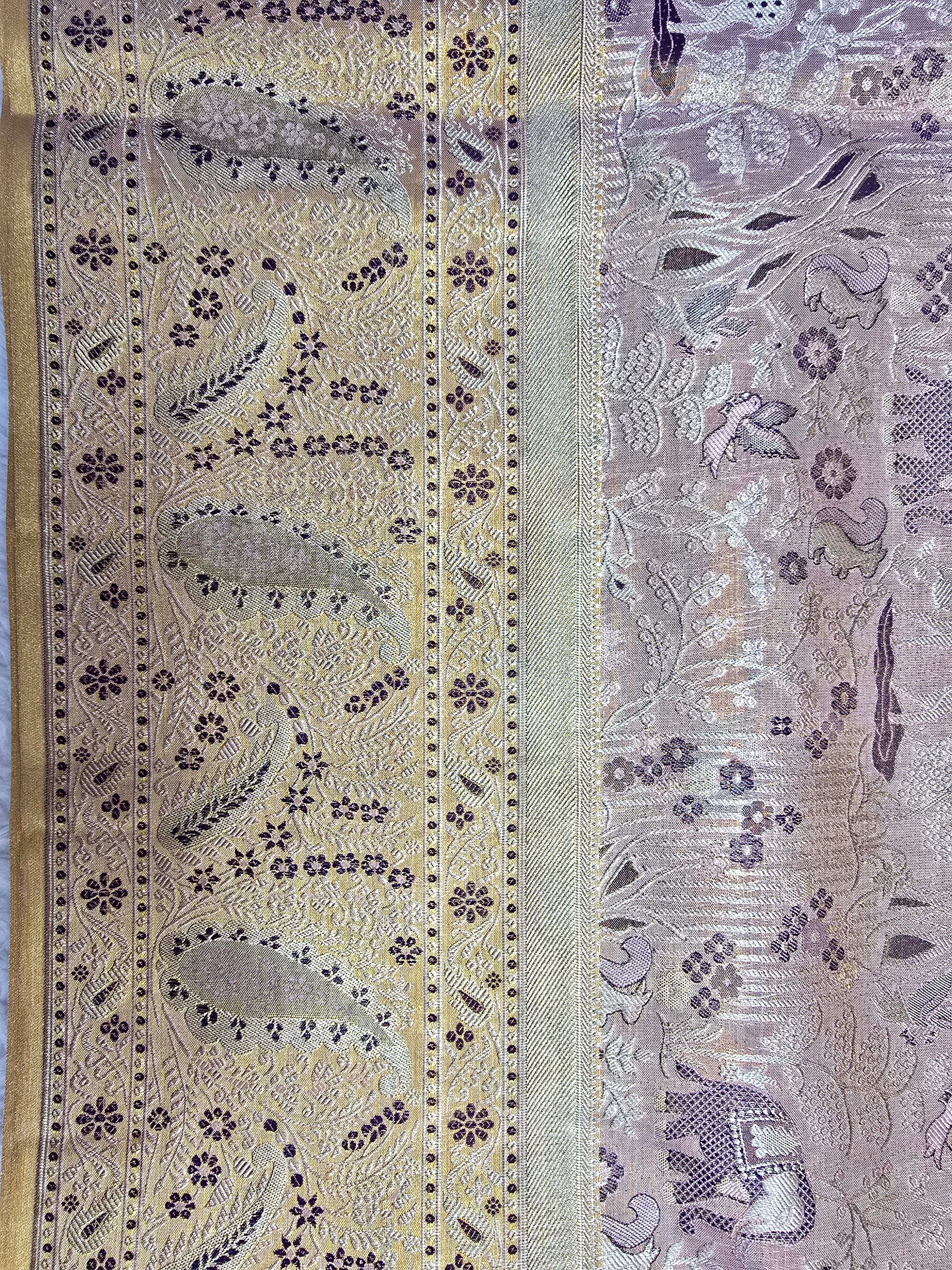 Handloom Light Lavender Silk Saree thumbnail 5