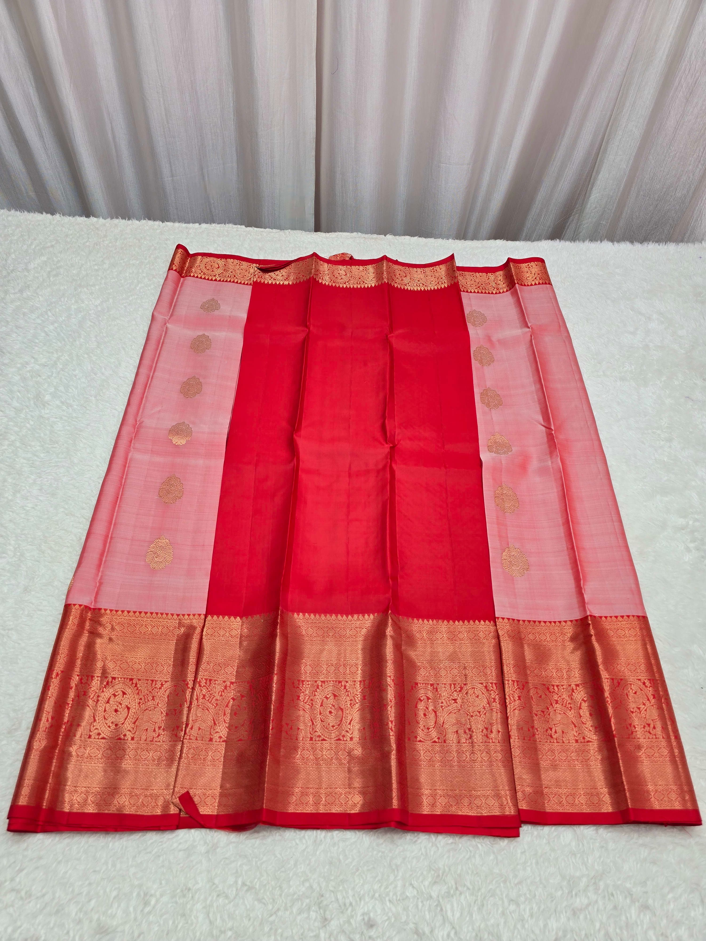 Handloom Baby Pink Silk Saree thumbnail 6