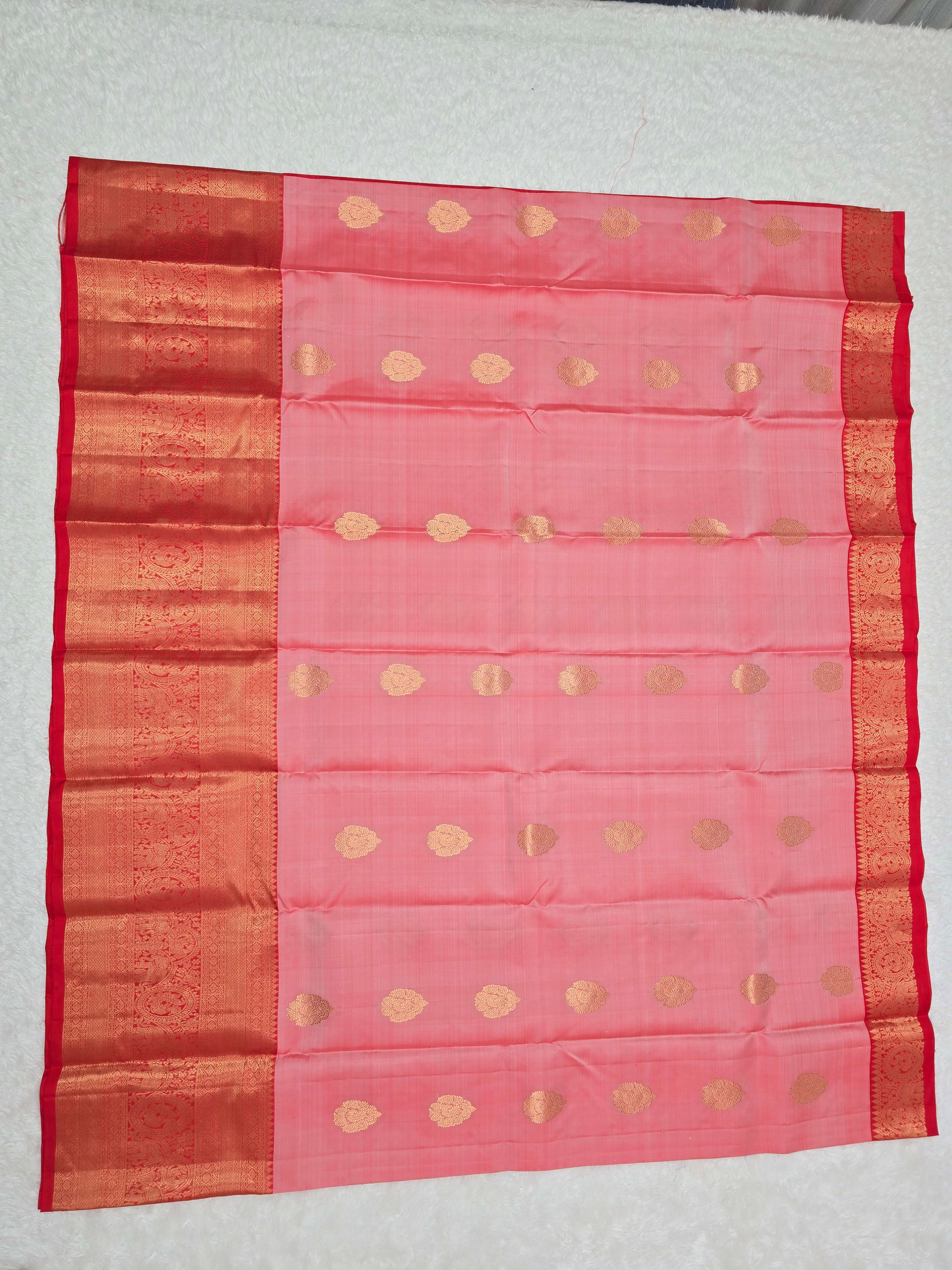 Handloom Baby Pink Silk Saree thumbnail 2