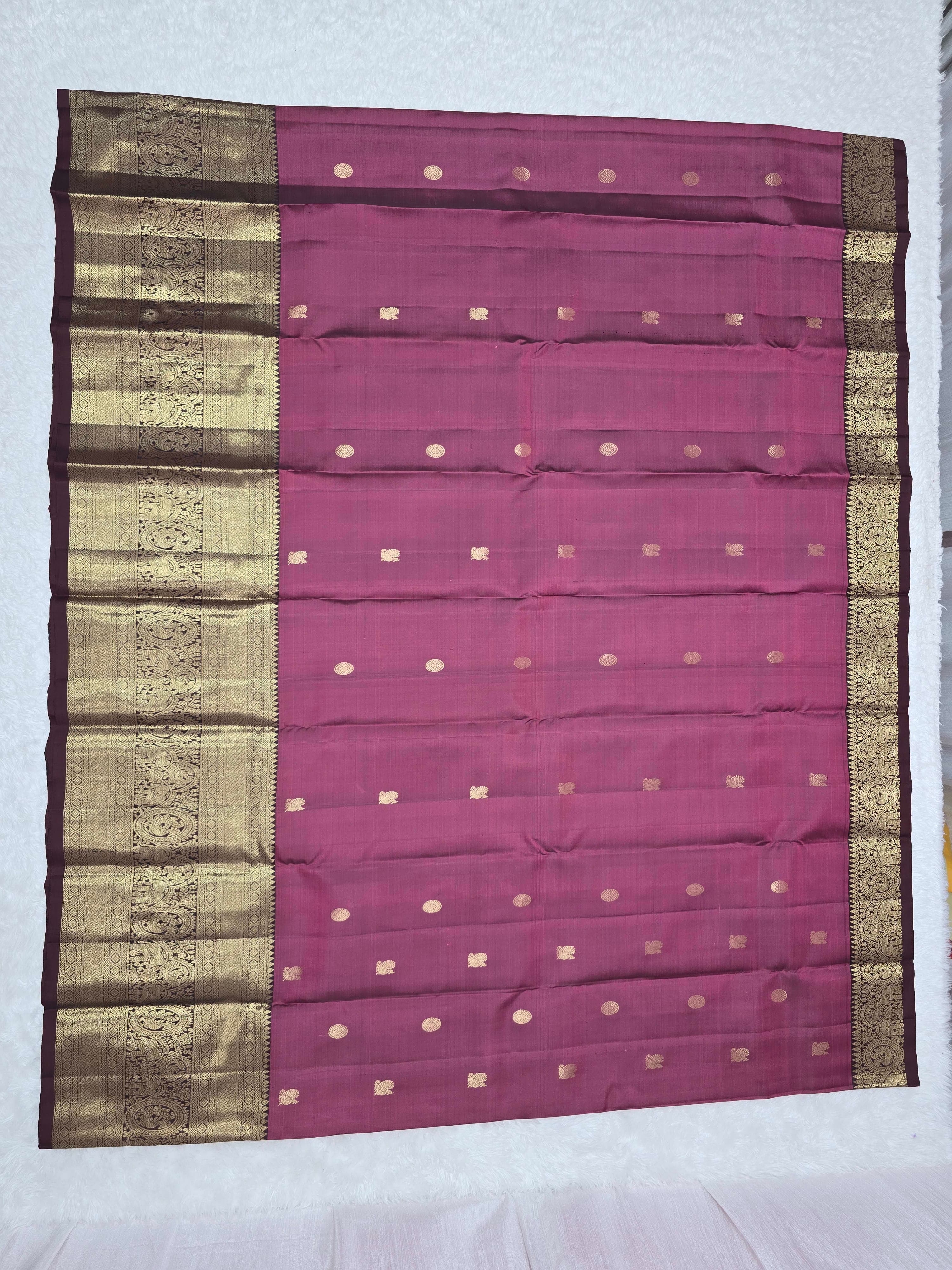 Handloom Wine Silk Saree thumbnail 2