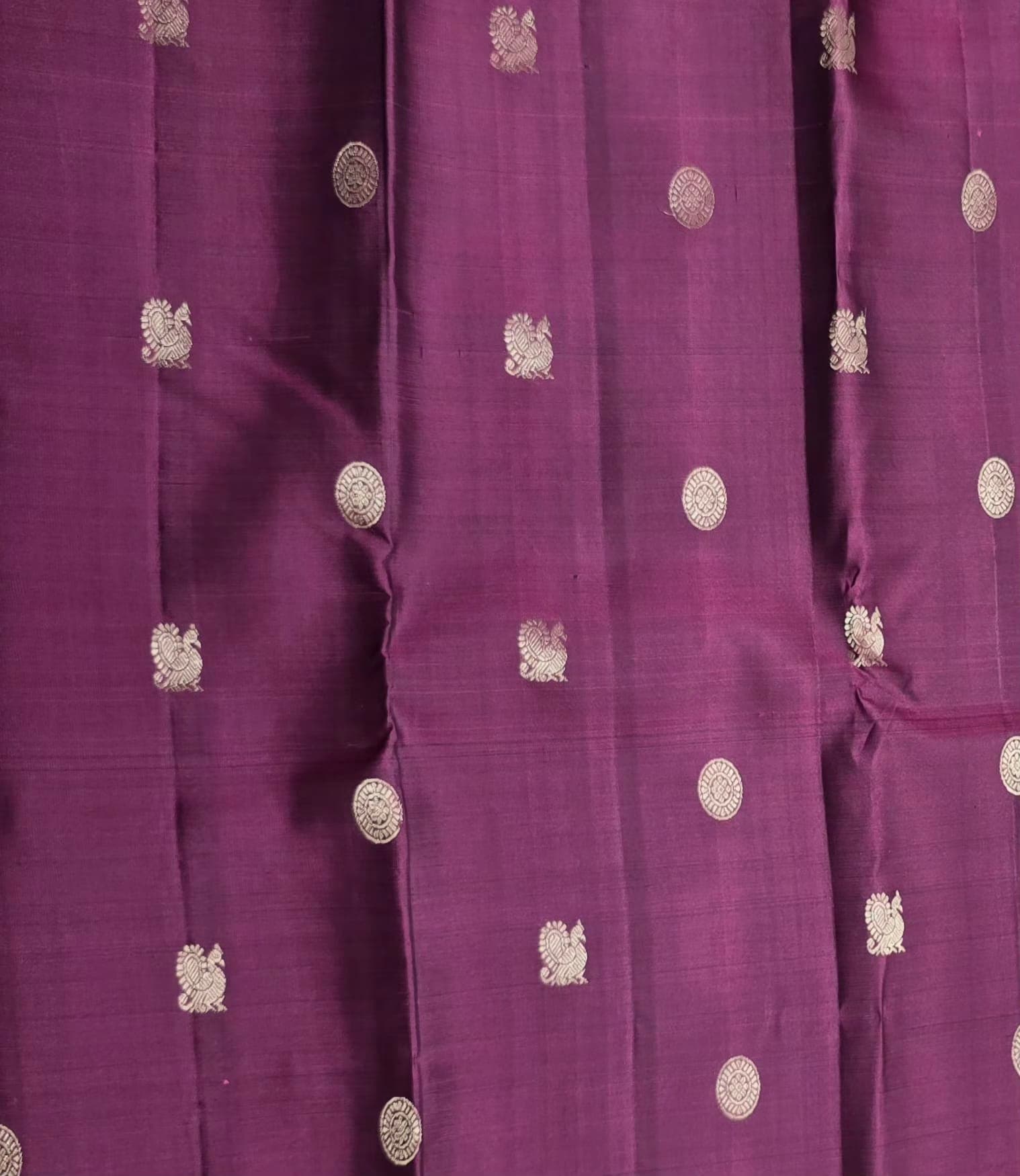 Handloom Wine Silk Saree thumbnail 4