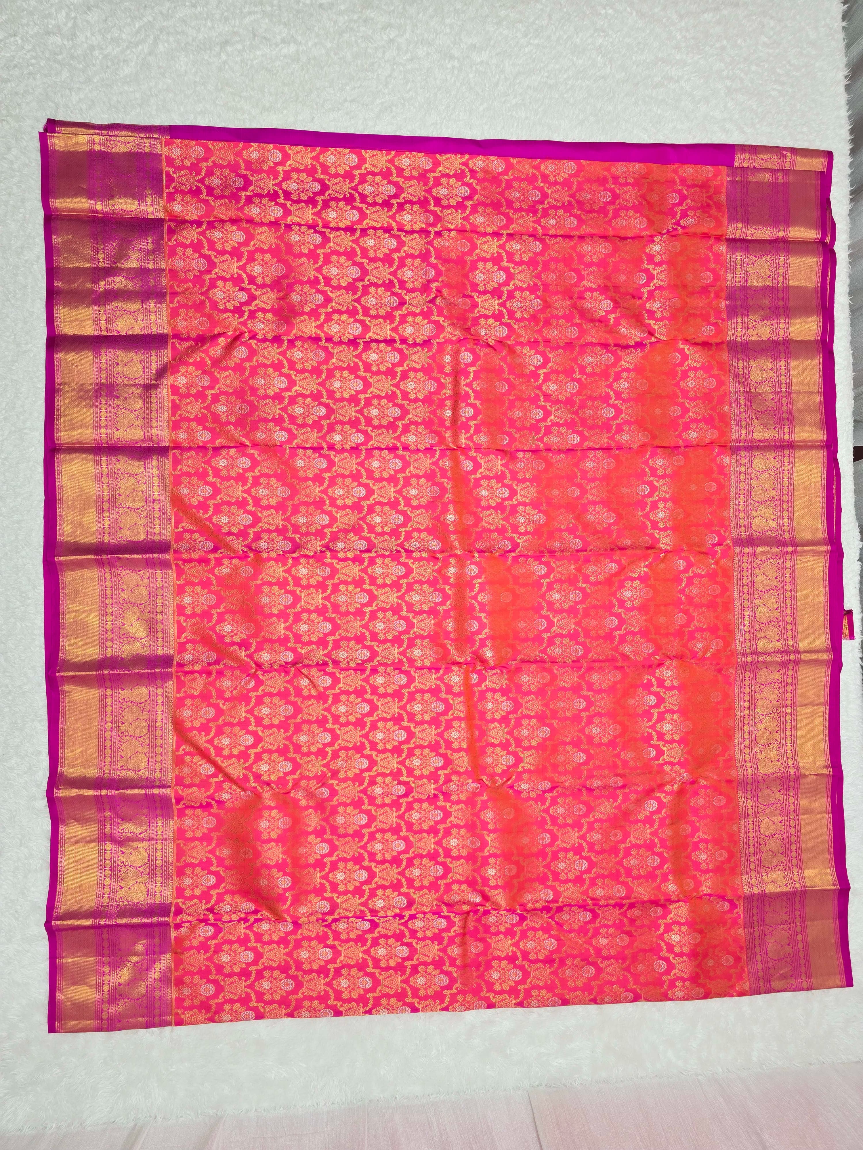 Handloom Red Silk Saree thumbnail 2