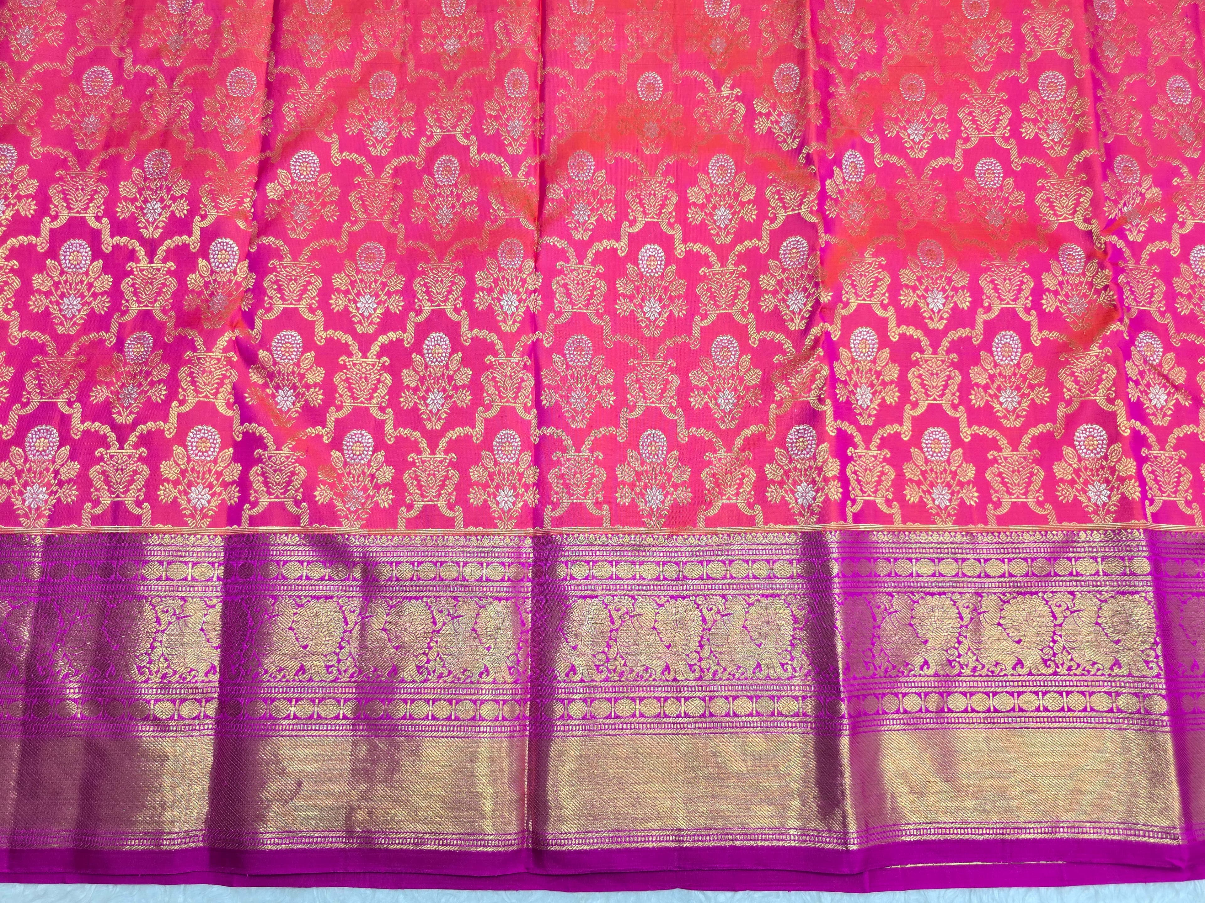 Handloom Red Silk Saree thumbnail 5
