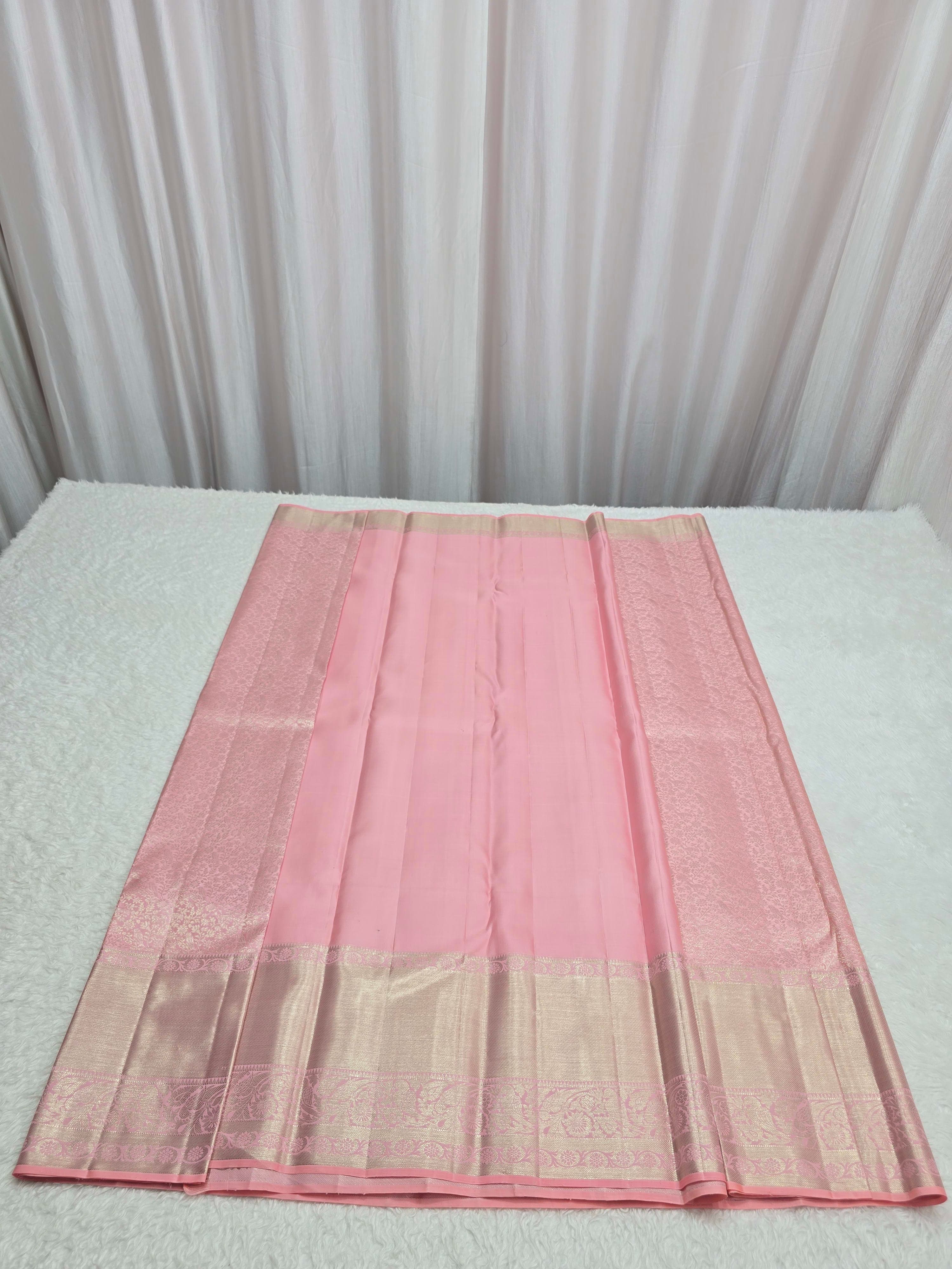 Handloom Pink Silk Saree thumbnail 5