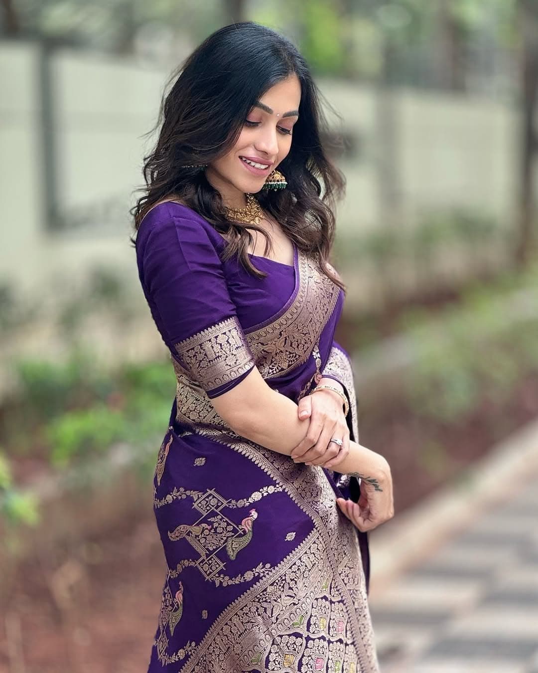 Deep Purple Starter Silk — close drape